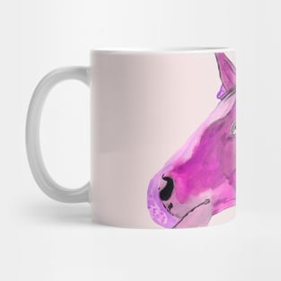 Pink watercolor horse Mug